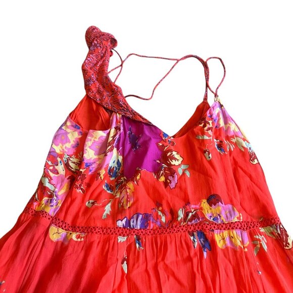 Maeve Anthropologie Grecia Ruffle Floral Chiffon Dress Asymmetrical Size 8 Women - Picture 8 of 12